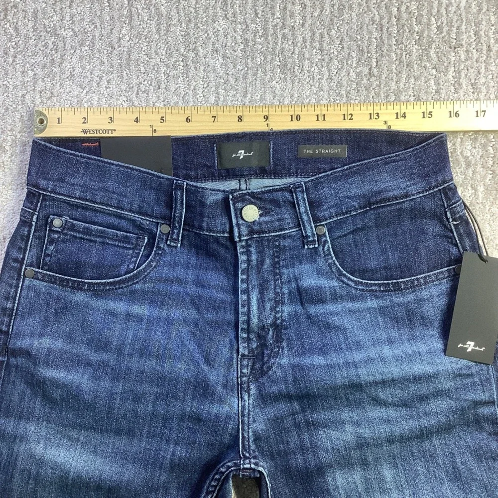 7 For All Mankind Mens The Straight Airweft Denim Jeans Blue Size 31 x 34 NWT